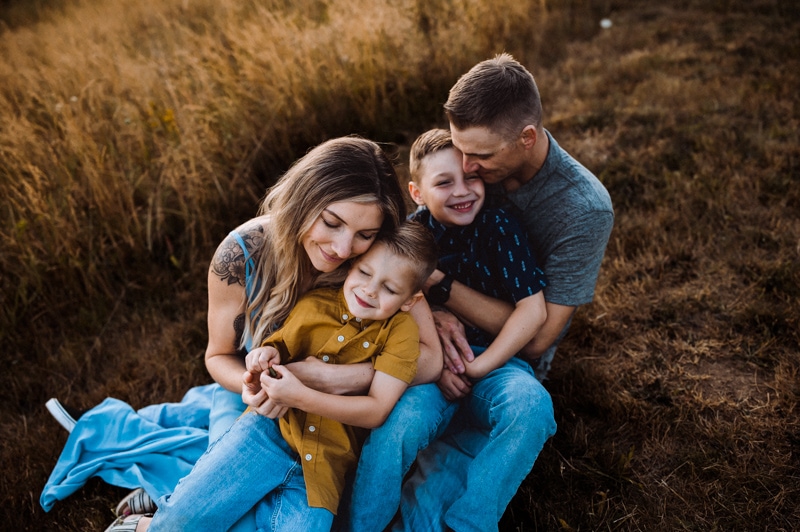 family at a park in Portland during family session -