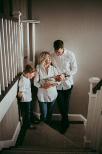 in home session with banks family, maternity and newborn photographer