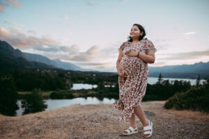 pregnant woman wearing a dress
